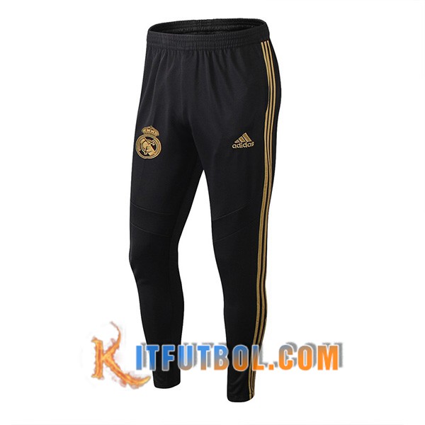 Nueva Pantalones Futbol Real Madrid Negro Amarillo 19/20