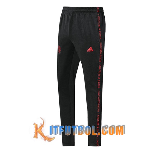 Nueva Pantalones Futbol Manchester United Negro Roja 19/20
