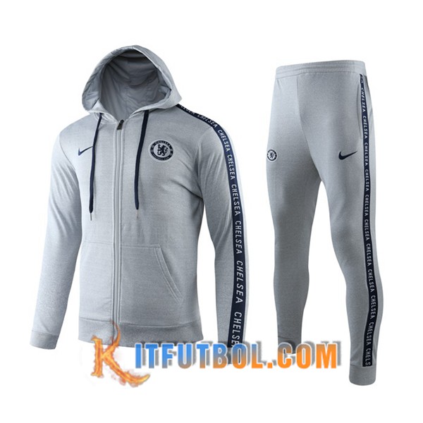 Nueva Chandal Futbol - Chaqueta con capucha + Pantalones FC Chelsea Gris 19/20