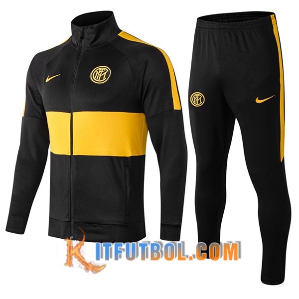 Nueva Chandal Futbol - Chaqueta + Pantalones Inter Milan Negro Amarillo 19/20
