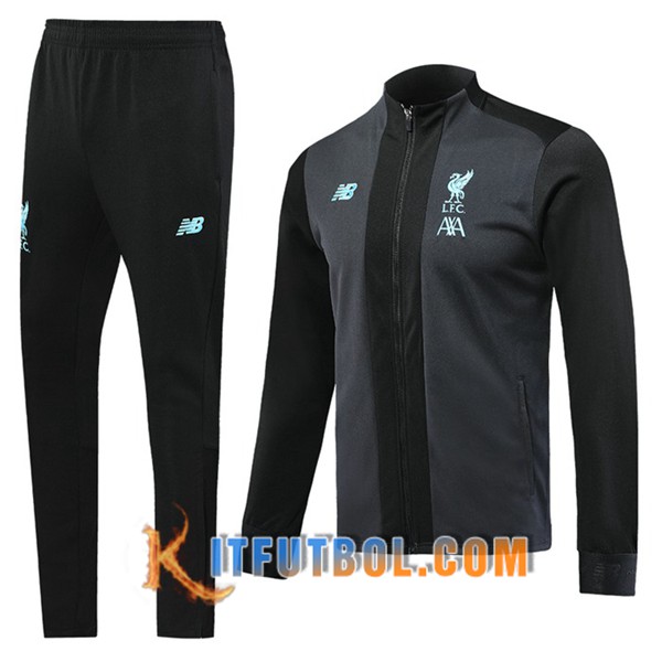 Nueva Chandal Futbol - Chaqueta + Pantalones Liverpool Negro Gris 19/20