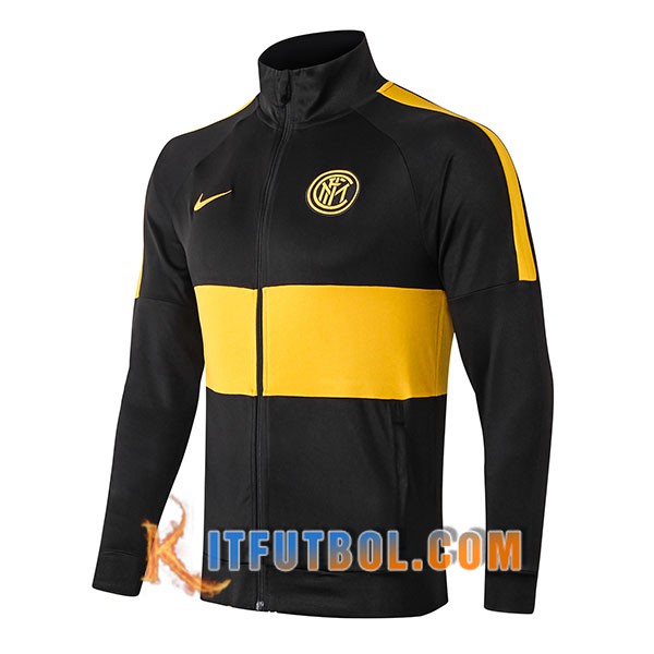 Nueva Chaqueta Futbol Inter Milan Negro Amarillo 19/20