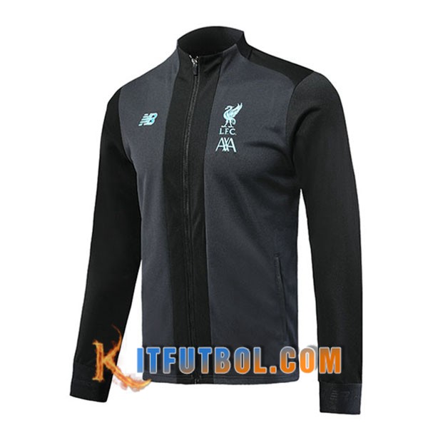 Nueva Chaqueta Futbol Liverpool Negro Gris 19/20