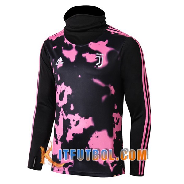 Nueva Entrenamiento Sudadera Juventus Rosa Negro Cuello Alto 19/20
