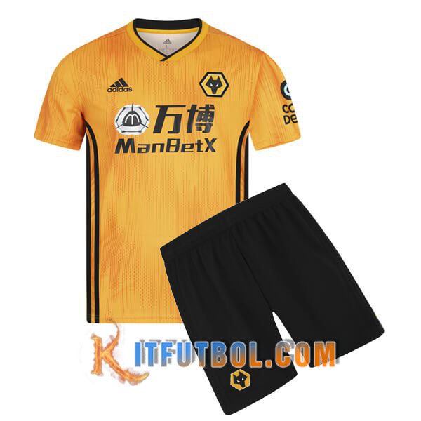 Camisetas Personalizadas Futbol Wolves Ninos Primera 19/20