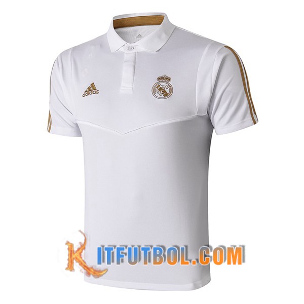 Nueva Polo Futbol Real Madrid Blanco Amarillo 19/20