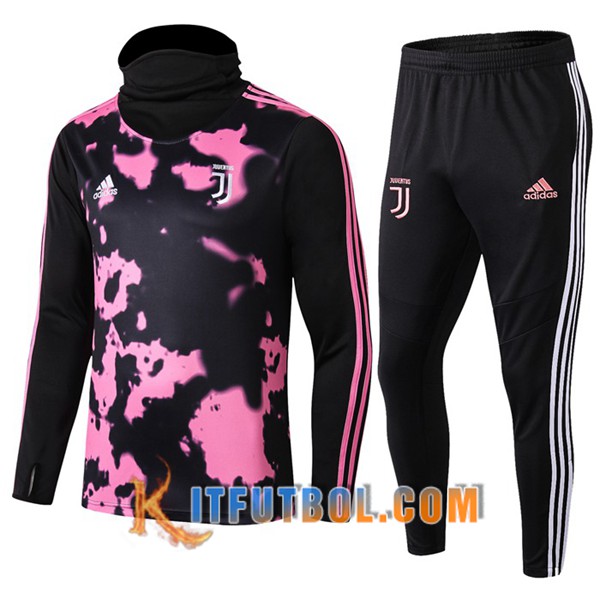 Nueva Chandal Futbol + Pantalones Juventus Rosa Negro Cuello Alto 19/20