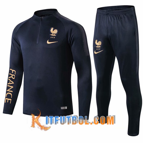 Nueva Chandal Futbol + Pantalones Francia Azul Oscuro 19/20
