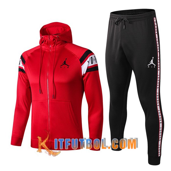Nueva Chandal Futbol - Chaqueta con capucha + Pantalones PSG Jordan Roja 19/20