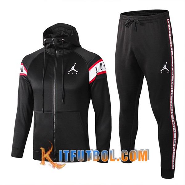 Nueva Chandal Futbol - Chaqueta con capucha + Pantalones PSG Jordan Negro Blanco 19/20