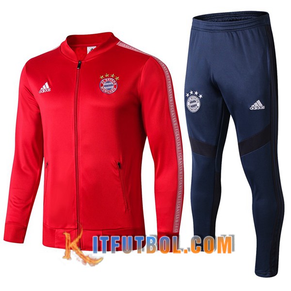Nueva Chandal Futbol - Chaqueta + Pantalones Bayern Munich Roja Blanco 19/20