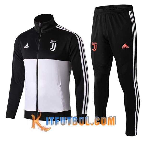 Nueva Chandal Futbol - Chaqueta + Pantalones Juventus Blanco Negro Cuello Alto 19/20