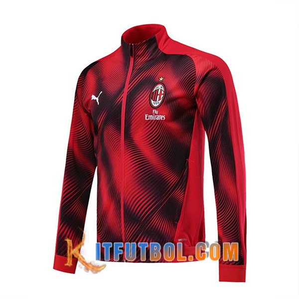 Nueva Chaqueta Futbol Milan AC Roja Negro 19/20