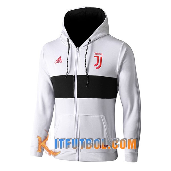 Nueva Chaqueta Futbol con capucha Juventus Blanco Negro 19/20