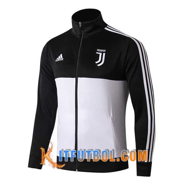 Nueva Chaqueta Futbol Juventus Blanco Negro Cuello Alto 19/20