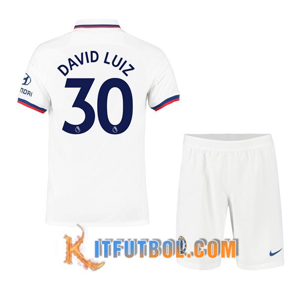 Camisetas Futbol FC Chelsea (David Luiz 30) Ninos Segunda 19/20