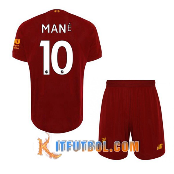 Camisetas Futbol FC Liverpool (Mane 10) Ninos Primera 19/20