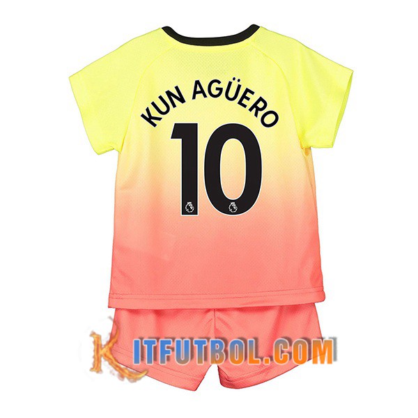 Camisetas Futbol Manchester City (KUN AGUERO 10) Ninos Tercera 19/20