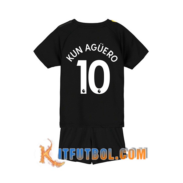 Camisetas Futbol Manchester City (KUN AGUERO 10) Ninos Segunda 19/20