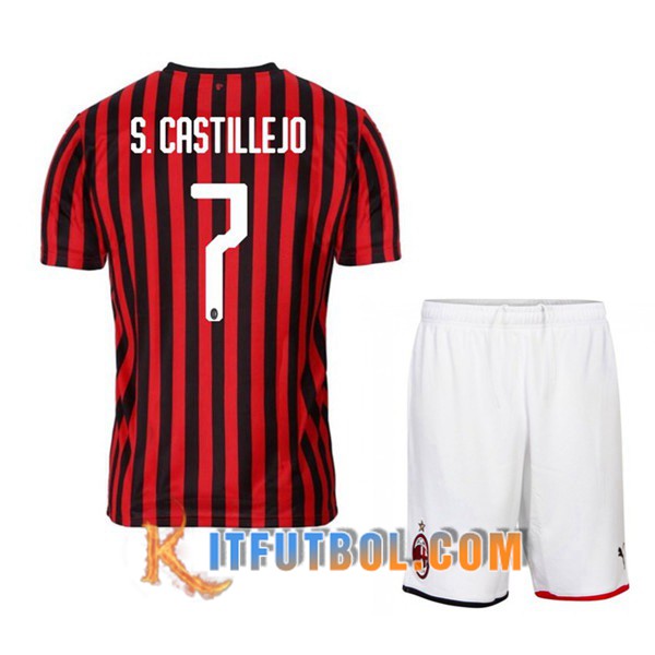 Camisetas Futbol Milan AC (S.CASTILLEJO 7) Ninos Primera 19/20