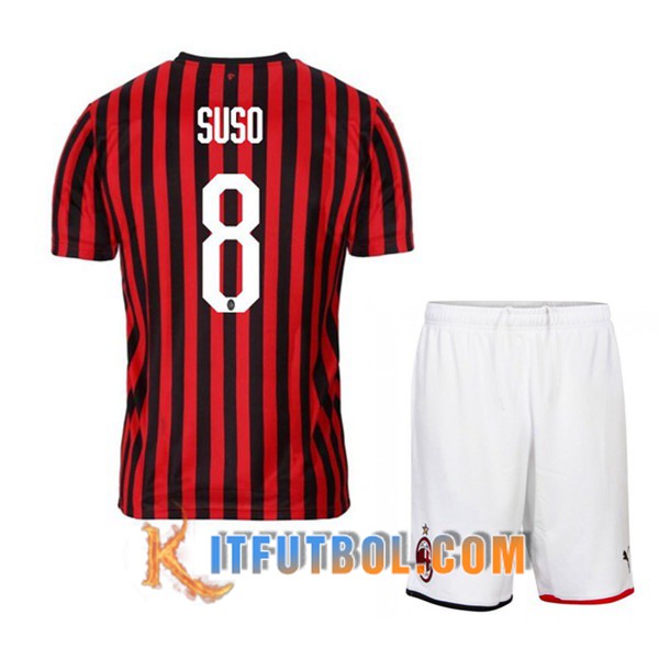 Camisetas Futbol Milan AC (SUSO 8) Ninos Primera 19/20