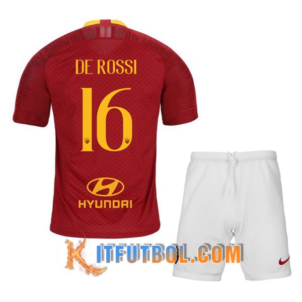 Camisetas Futbol AS Roma (DE ROSSI 16) Ninos Primera 19/20