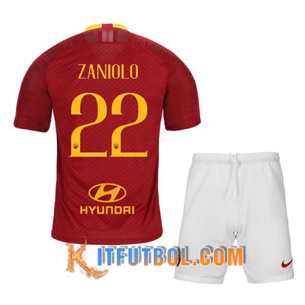 Camisetas Futbol AS Roma (ZANIOLO 22) Ninos Primera 19/20