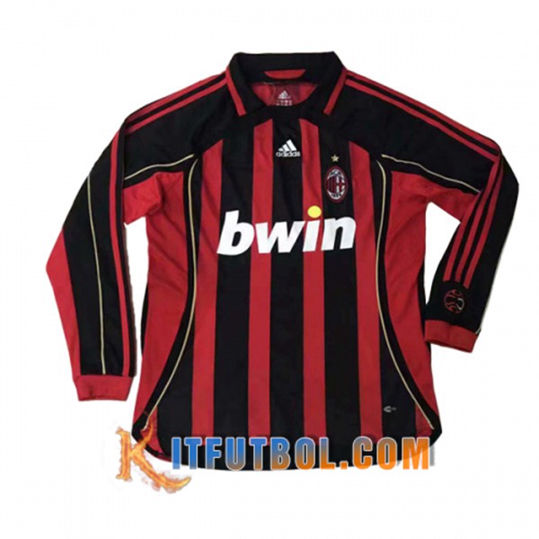 Camiseta Futbol Milan AC Manga Larga Primera 2006/2007