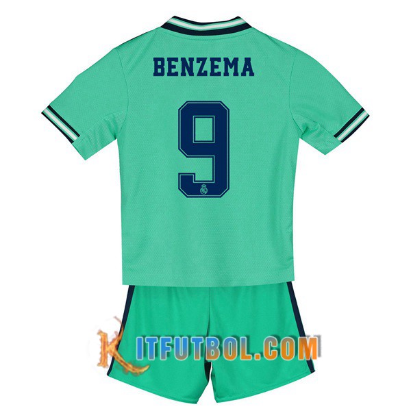 Camisetas Futbol Real Madrid (BENZEMA 9) Ninos Tercera 19/20