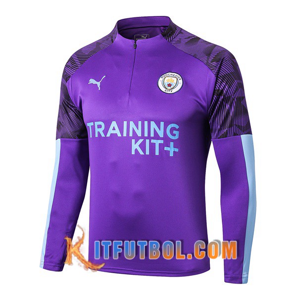 Nueva Entrenamiento Sudadera Manchester City Purpura 19/20