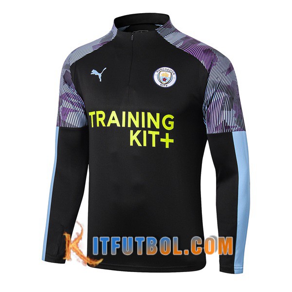Nueva Entrenamiento Sudadera Manchester City Azul/Negro 19/20