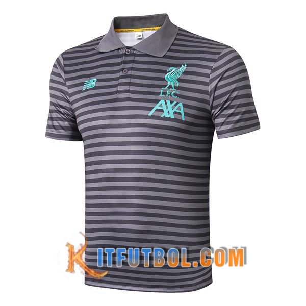 Nueva Polo Futbol FC Liverpool Gris Oscuro Stripe 19/20