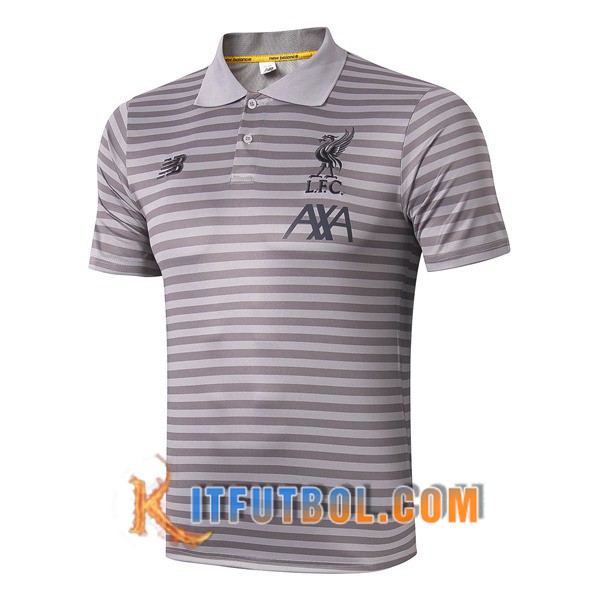 Nueva Polo Futbol FC Liverpool Gris Stripe 19/20