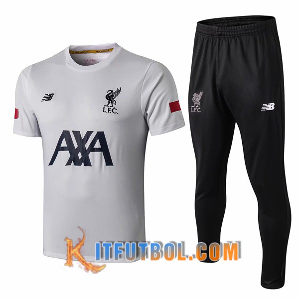 Camiseta Entrenamiento FC Liverpool AXA + Pantalones Blanco 19/20