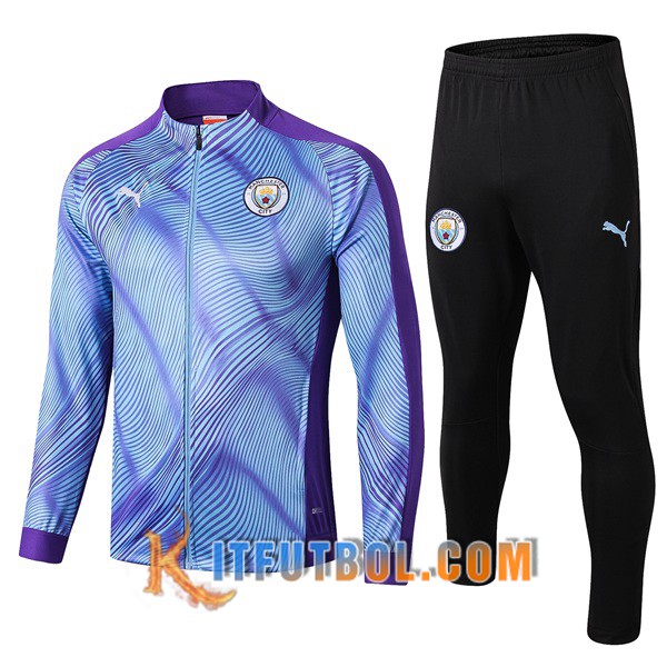 Nueva Chandal Futbol - Chaqueta + Pantalones Manchester City Azul Purpura 19/20