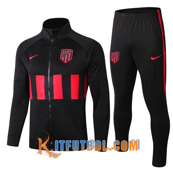 Nueva Chandal Futbol - Chaqueta + Pantalones Atletico Madrid Negro Roja 19/20