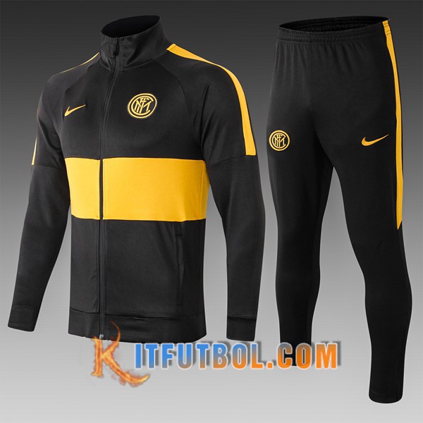Nueva Chandal Futbol Inter Milan Ninos Negro/Amarillo 19/20
