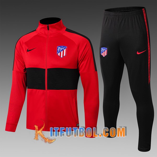 Nueva Chandal Futbol - Chaqueta Atletico Madrid Ninos Negro/Roja 19/20