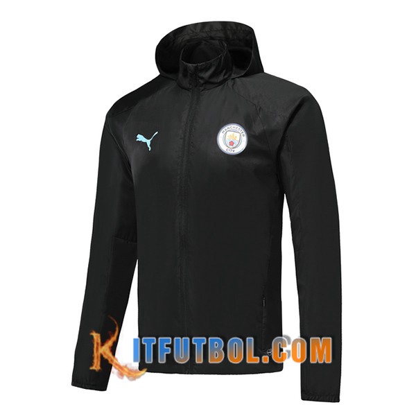 Nueva Chaqueta Futbol Rompevientos Manchester City Negro 19/20