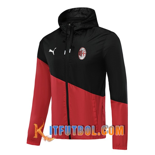 Nueva Chaqueta Futbol Rompevientos Milan AC Negro Roja 19/20