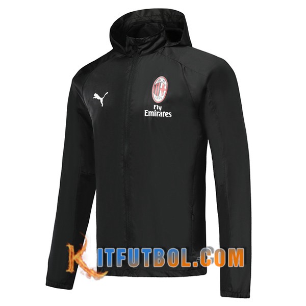 Nueva Chaqueta Futbol Rompevientos Milan AC Negro 19/20