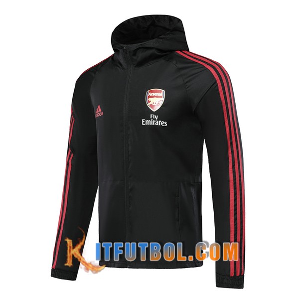 Nueva Chaqueta Futbol Rompevientos Arsenal Negro 19/20