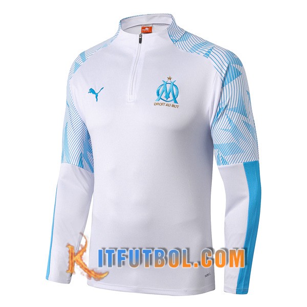 Nueva Entrenamiento Sudadera Marsella OM Blanco Azul 19/20