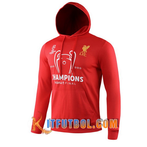 Nueva Entrenamiento Sudadera Con Capucha FC Liverpool Roja 19/20