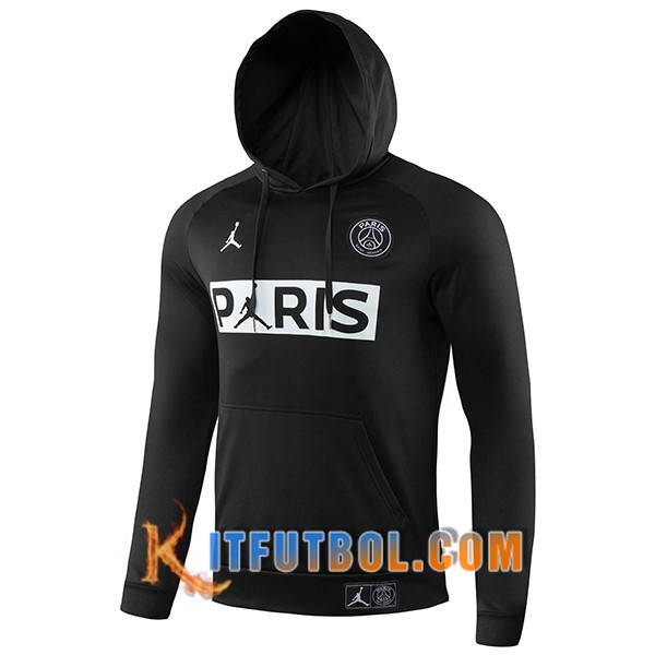 Nueva Entrenamiento Sudadera Con Capucha PSG Jordan Negro 19/20