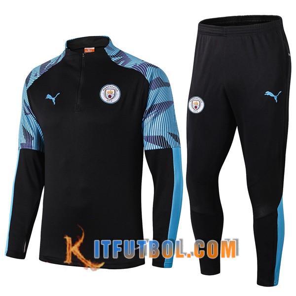 Nueva Chandal Futbol + Pantalones Manchester City Negro Azul 19/20