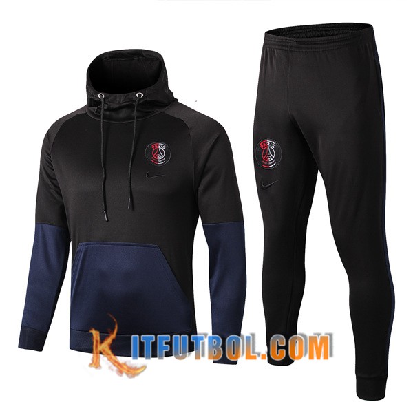Nueva Chandal Futbol - Chaqueta con capucha + Pantalones PSG Jordan Negro Azul 19/20
