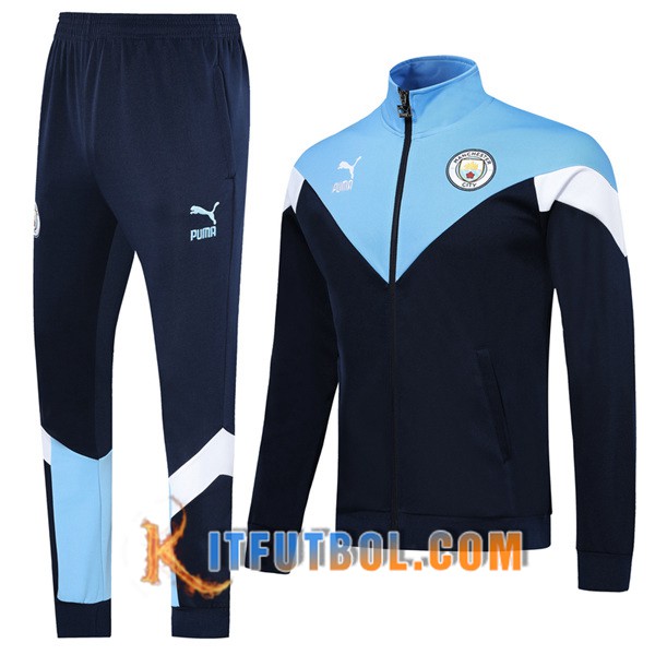 Nueva Chandal Futbol - Chaqueta + Pantalones Manchester City Negro Azul 19/20