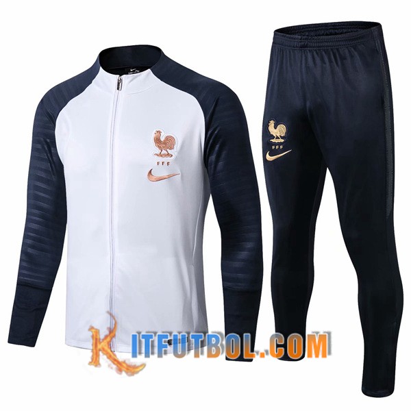 Nueva Chandal Futbol - Chaqueta + Pantalones Francia Blanco Azul Oscuro 19/20
