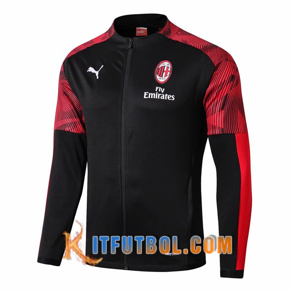 Nueva Chaqueta Futbol Milan AC Negro Roja 19/20